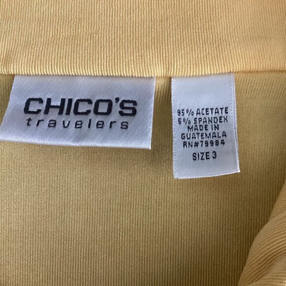Chico's Travelers Tunic Vest Top Sz 3 (XL/16) Yellow #92V - Picture 7 of 8